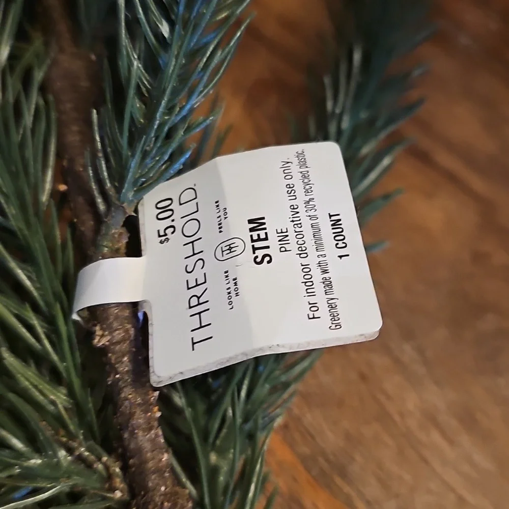 Threshold Artificial Green Pine Branch for Holiday Decor